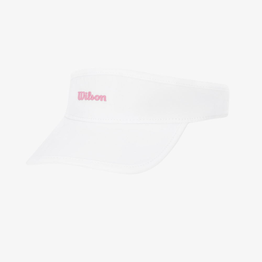 Wilson Unisex Classic Script Visor Bright White (Pink Logo)